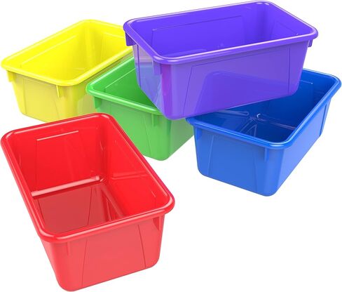 Storex Small Cubby Bins – Plastic Storage Containers for Classroom, 12.2 x 7.8 x 5.1 inches, Candy Violet, 5-Pack (62478A05C) in Kuwait