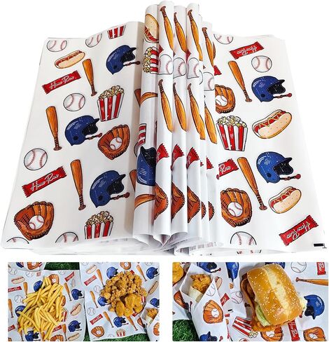 100Pcs Wax Paper Sheet Deli Paper Soccer Pattern,12"x12" For Food,Soccer Party Decorations,Soccer Party Decorations Burrito Wrappers Food Waterproof Oil-Proof Picnic Basket Liners in Saudi Arabia