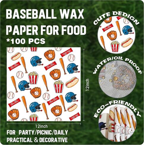 100Pcs Wax Paper Sheet Deli Paper Soccer Pattern,12"x12" For Food,Soccer Party Decorations,Soccer Party Decorations Burrito Wrappers Food Waterproof Oil-Proof Picnic Basket Liners in Saudi Arabia