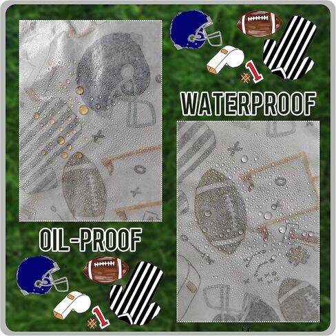 100Pcs Wax Paper Sheet Deli Paper Soccer Pattern,12"x12" For Food,Soccer Party Decorations,Soccer Party Decorations Burrito Wrappers Food Waterproof Oil-Proof Picnic Basket Liners in Saudi Arabia