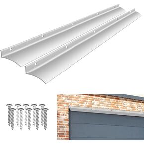 Silvery Door Rain Drip Guard Anodized Aluminum Door Rain Deflector for Door and Window Easy to Install Door Drip Cap Rain Diverter Over Door- 2Pcs 40Inch
