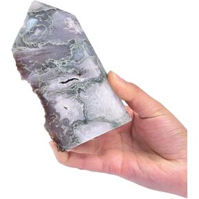 AMOYSTONE Natural Yellow Calcite Cluster 4 Faceted Crystal Obelisk Wand Tower Small 1-1.3 LBS, Irregular Texture Square Pillar, Decor, Collection in Kuwait