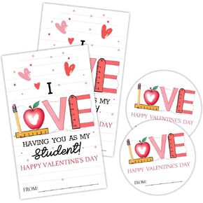 40 Pcs Valentine's Day Round & Rectangle Stickers - Happy Valentine's Day - Heart Gift Tags Envelopes Cards Decoration with 2 Designs for Family Couple Friends - Valentines Party Supplies - A03 in Saudi Arabia