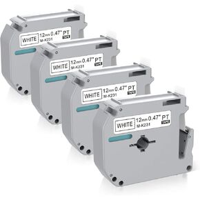 6 Pack Fluorescent Color Compatible M-k231s Brother Label Tape 12mm 0.47 Replacement for Brother P Touch M Tape M-K231 Compatible with P Touch PT-M95 PT-90 PT-70 PT-65 PT-85 Label Maker Refills
