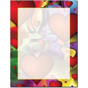 Hearts & Confetti Letterhead Laser & Inkjet Printer Paper (100 Sheets)