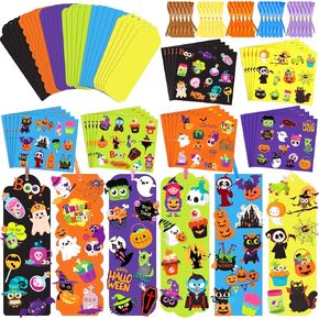 JUNEBRUSHS 30 Pack Valentines Crafts for Kids, Valentine's Day Bookmarks Craft Kits with Assorted Hearts Animal Stickers for Kids Classroom Game Activities Valentines Day Gift Exchange