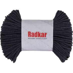 Premium Braided Macrame Crochet Cotton Cord 5mm Braided Rope Cord for Modern Crochet Knitting Weaving Cord 108yds 324 Feet 100 Meters (Navy Blue)