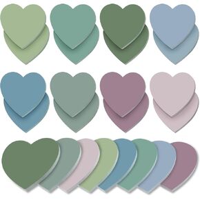 Teling 24 Pcs Heart Shaped Sticky Notes Pad Gift Cute Red Heart Shaped Sticky Notes 3 x 3 Valentines Sticky Notes Power Memo Pads for Valentine's Girl Women Office School Supplies(Vivid Color)