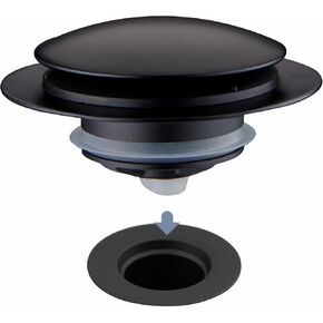 Brushed Bathtub Drain Stopper,Universal Pop Up Bath Drain, Hidrop Tip Toe Tub Drain Stopper,Conversion Kit Assembly, Replaces Lift and Turn,Tip-Toe and Trip Lever drains for Tub, EZ Install(Brushed)