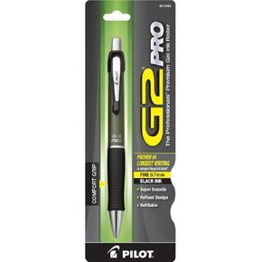 Pilot, G2 Pro Gel Roller Pen, Fine Point 0.7 mm, Blue Barrel, Black Ink
