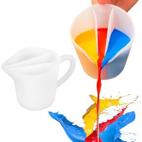 Kunyeah Split Cup with Handle 17OZ/500ML Silicone Cup for Paint Pouring Fluid Art Split Cup Acrylic Paint Pour Cup DIY Making Crafts Supplies Epoxy Resin Art Drawing Accessories (5 Chambers)
