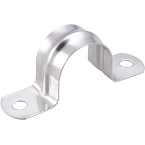6 Pcs 4inch Rigid Pipe Strap,Two Hole Stainless Steel Strap U Bracket, Widened Tube Strap Tension Clip Assortment Kit Heavy Duty Pipe Clamp（110mm）