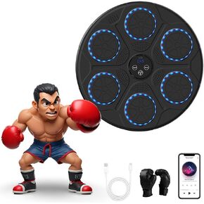 Music Boxing Machine, 9 Modes & 9 Speeds Boxing Machine Wall Mounted Music, Smart Boxing Game Music Punching Machine for Adults, Equipment Target for Home, Office, Gym (Upgrade)