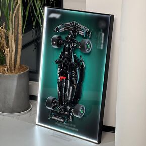 شاشة Iluane Wallboard for Lego Technic Mercedes-AMG F1 Race Car 42171 مع مصابيح LED ، ومقتنيات البالغين Lego Car Wall ، رائعة لمحبي Lego (فقط عرض الحائط)