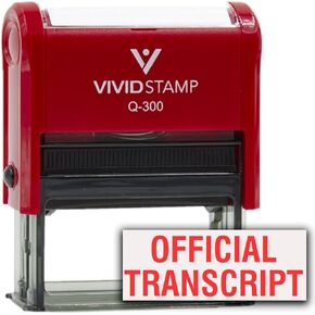 Official Transcript Self Inking Rubber Stamp (Red Ink) - Medium