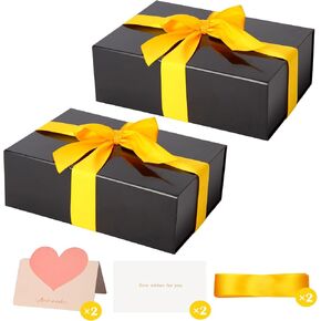 White Gift Box 11’’x7.2"x3.5", Glossy Magnetic Gift Box with Lid for Present Contains 1-1/2’’ Widened Ribbon, Liner Paper, Card for Christmas, Valentine's Day, Wedding, Birthday in Saudi Arabia