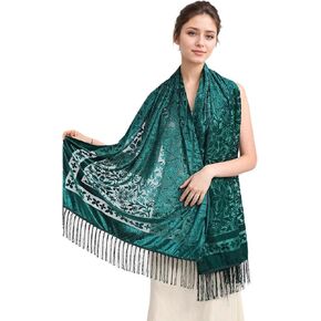 Peacock Velvet Shawl with Fringe Beaded Shawl for Women Peacock scarf Handmade Beading Indian Wraps for women with Tassel