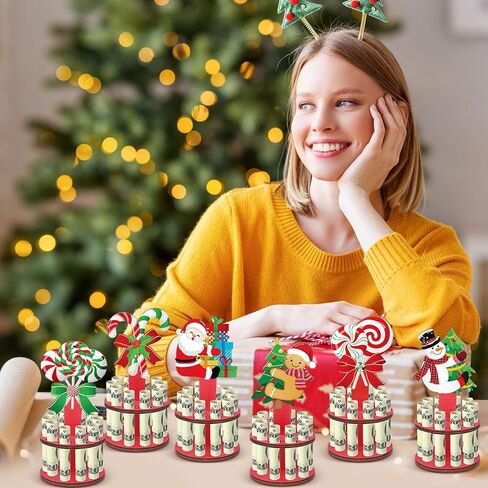 Blosssound 6 Pieces Money Holders Wooden Cash Holder with 10 Holes Candy Money Dispenser Cash Tree Table Decor for Holiday Party Favors Supplies(Easter) in Kuwait