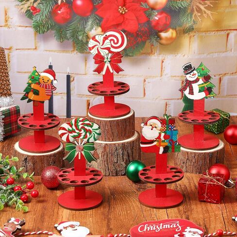 Blosssound 6 Pieces Money Holders Wooden Cash Holder with 10 Holes Candy Money Dispenser Cash Tree Table Decor for Holiday Party Favors Supplies(Easter) in Kuwait