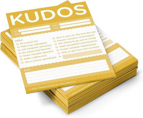 Trainers Warehouse Kudos for Values Set of 10 Note Pads, Recognize Large or Small Contributions and Inspire Continued Efforts (RED) in Kuwait