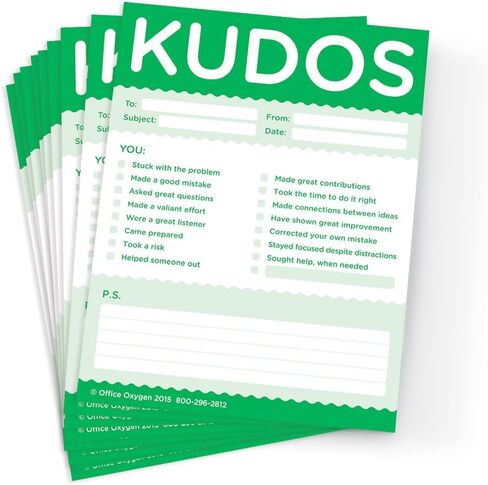 Trainers Warehouse Kudos for Values Set of 10 Note Pads, Recognize Large or Small Contributions and Inspire Continued Efforts (RED) in Kuwait
