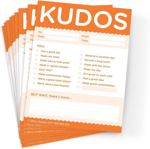 Trainers Warehouse Kudos for Values Set of 10 Note Pads, Recognize Large or Small Contributions and Inspire Continued Efforts (RED) in Kuwait