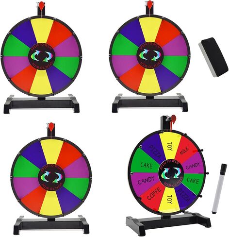 Dual-Use Game Prize Wheel Heavy Duty Tabletop and Floor Stand, Adjustable Spinning Wheel,Eraser 14 Color Slots for Carnival Trade Show Fortune Spinning Game.(Have Pen Case) in Saudi Arabia