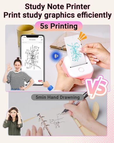 Print Pods Mini Printer - T02 Sticker Printer, Portable Thermal Inkless Label Maker Machine, Pocket Phone Adhesive Labeler for Study Graphic, Anatomical Diagram, Photo, Green in Kuwait