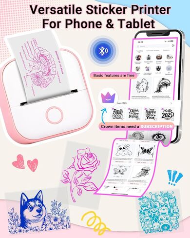 Print Pods Mini Printer - T02 Sticker Printer, Portable Thermal Inkless Label Maker Machine, Pocket Phone Adhesive Labeler for Study Graphic, Anatomical Diagram, Photo, Green in Kuwait