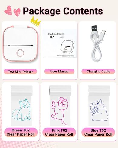 Print Pods Mini Printer - T02 Sticker Printer, Portable Thermal Inkless Label Maker Machine, Pocket Phone Adhesive Labeler for Study Graphic, Anatomical Diagram, Photo, Green in Kuwait