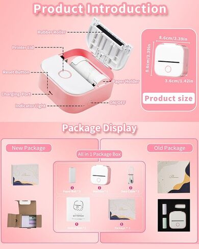 Print Pods Mini Printer - T02 Sticker Printer, Portable Thermal Inkless Label Maker Machine, Pocket Phone Adhesive Labeler for Study Graphic, Anatomical Diagram, Photo, Green in Kuwait
