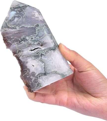 AMOYSTONE Natural Yellow Calcite Cluster 4 Faceted Crystal Obelisk Wand Tower Small 1-1.3 LBS, Irregular Texture Square Pillar, Decor, Collection in Kuwait