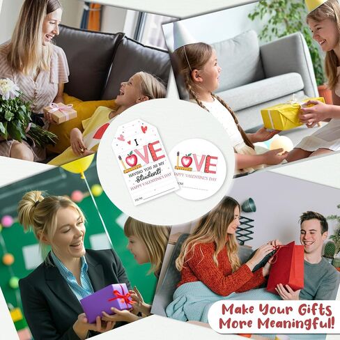 40 PCS Day Valentine Round & Rectangle Stickers - Happy Valentine's Day - Heart Gift Tags Classhipes Decoration with اثنين in Saudi Arabia