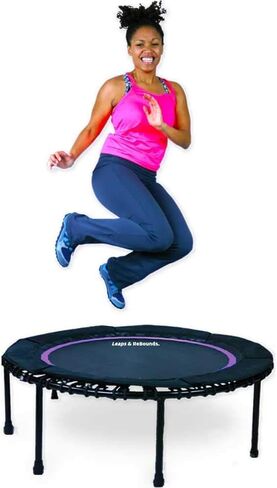 ترامبولين Leaps and ReBounds للبالغين والأطفال - Rebounder مع مقاطع فيديو للتمرين عبر الإنترنت - للألعاب الخارجية واللياقة البدنية والأنشطة الترفيهية - معدات تمارين القلب الآمنة والهادئة والمتينة in Kuwait