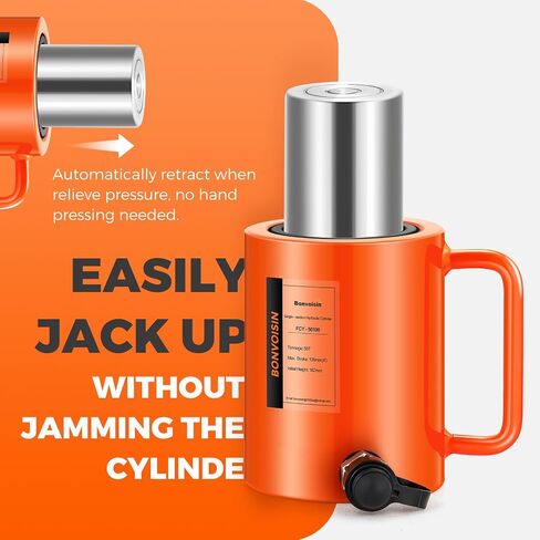 Bonvoisin Hydraulic Ram Cylinder 50T Hydraulic Cylinder Jack Porta Power Ram 4" Stroke Single Acting Lifting Cylinders for Machinery Shipbuilding in Saudi Arabia