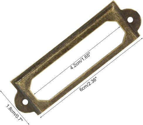 Bivethoi 40 Pcs Metal Label Holders, Black Antique Card Frame Office Library File Drawer Cabinet Card Tag Label Holder（60 * 18 mm） in Kuwait