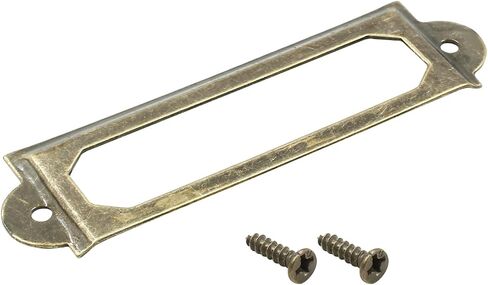 Bivethoi 40 Pcs Metal Label Holders, Black Antique Card Frame Office Library File Drawer Cabinet Card Tag Label Holder（60 * 18 mm） in Kuwait