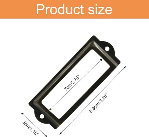 Bivethoi 40 Pcs Metal Label Holders, Black Antique Card Frame Office Library File Drawer Cabinet Card Tag Label Holder（60 * 18 mm） in Kuwait