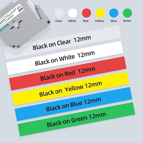 6 Pack Fluorescent Color Compatible M-k231s Brother Label Tape 12mm 0.47 Replacement for Brother P Touch M Tape M-K231 Compatible with P Touch PT-M95 PT-90 PT-70 PT-65 PT-85 Label Maker Refills in Kuwait