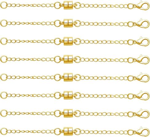 Magnetic Necklace Clasps and Closures with Extenders, Gold and Silver, Set of 8/10 (10silver) in Kuwait
