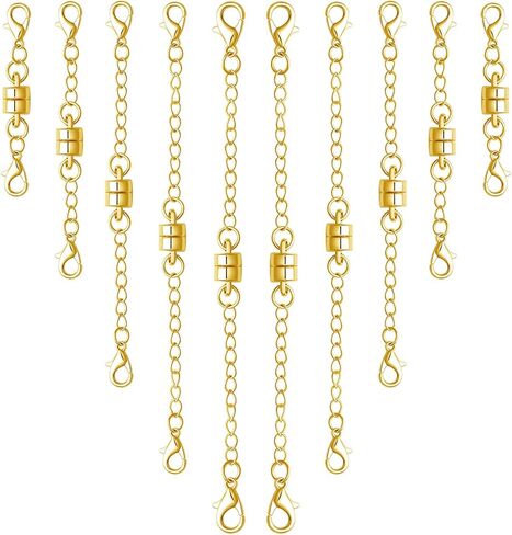 Magnetic Necklace Clasps and Closures with Extenders, Gold and Silver, Set of 8/10 (10silver) in Kuwait