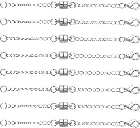 Magnetic Necklace Clasps and Closures with Extenders, Gold and Silver, Set of 8/10 (10silver) in Kuwait