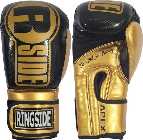 Ringside Apex Bag Gloves, IMF-Tech Boxing Gloves with Secure Wrist Support, Synthetic Boxing Gloves for Men and Women, White and Gold, S/M in Saudi Arabia