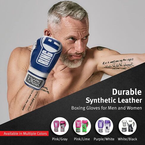 Ringside Apex Bag Gloves, IMF-Tech Boxing Gloves with Secure Wrist Support, Synthetic Boxing Gloves for Men and Women, White and Gold, S/M in Saudi Arabia