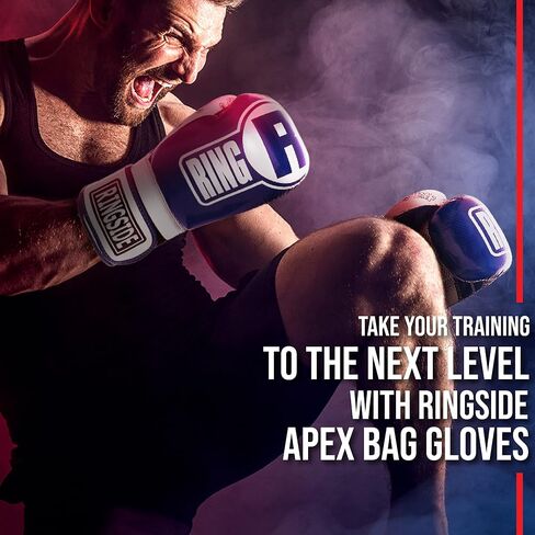 Ringside Apex Bag Gloves, IMF-Tech Boxing Gloves with Secure Wrist Support, Synthetic Boxing Gloves for Men and Women, White and Gold, S/M in Saudi Arabia