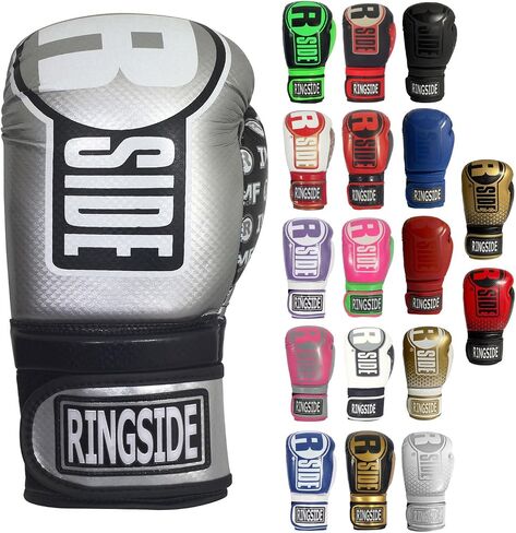 Ringside Apex Bag Gloves, IMF-Tech Boxing Gloves with Secure Wrist Support, Synthetic Boxing Gloves for Men and Women, White and Gold, S/M in Saudi Arabia