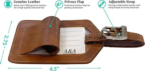 Emerald Green Genuine Top Grain Leather Luggage Tag in Kuwait