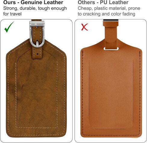 Emerald Green Genuine Top Grain Leather Luggage Tag in Kuwait