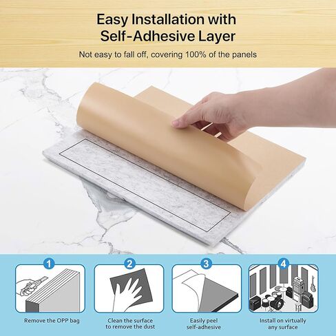 Soundproof Wall Panels, Kuchoow Acoustic Panels Sound Absorbing High Density, 12 Pack Tulips Shape Acoustic Panels Self-Adhesive, Sound Proof Panels for Walls 12" X 12" X 0.4" White in Kuwait