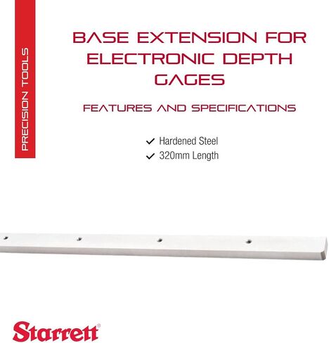 Starrett 12261 Steel Base Extension for 3753 Series Electronic Depth Gage, 180mm Length in Saudi Arabia